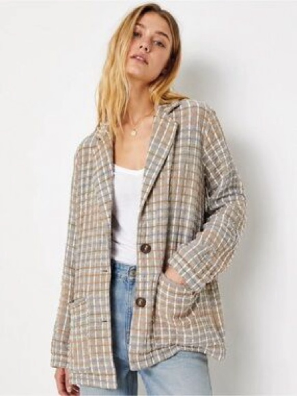 Free People linen blend blazer